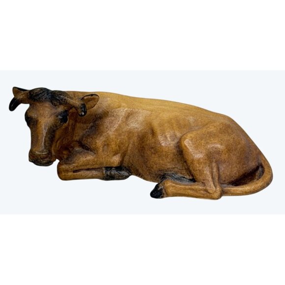 Anri Italy Hand Carved Wood Christmas Nativity Ox Cow 3
